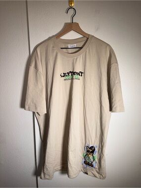 LEFT POINT Imagination Dreams Streetwear graphic t-shirt bulldog cartoon 4XL